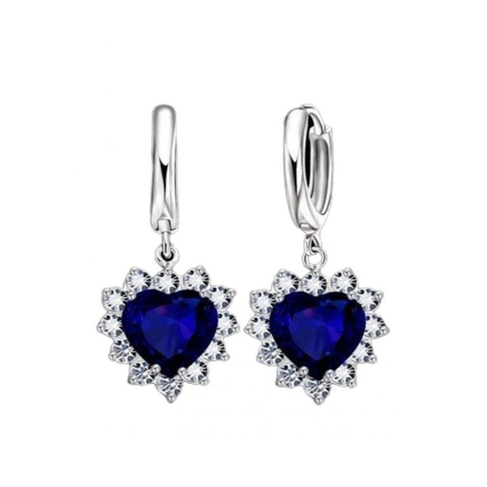 ❤️ NEW ❤️ Woman Set Bundle 925 Sterling Silver Earrings And Necklace Heart - Picture 3 of 4